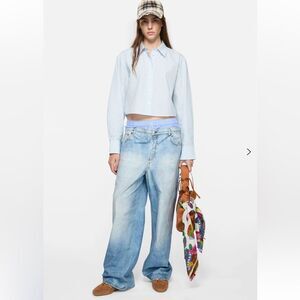 NWOT Acne Studios PRINTED TROUSERS in Light blue